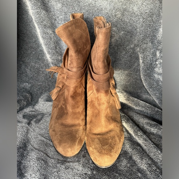 Parker & Sky Women’s Brown Suede Chunk Heel Ankle Boots Size 8.5 - Picture 2 of 9